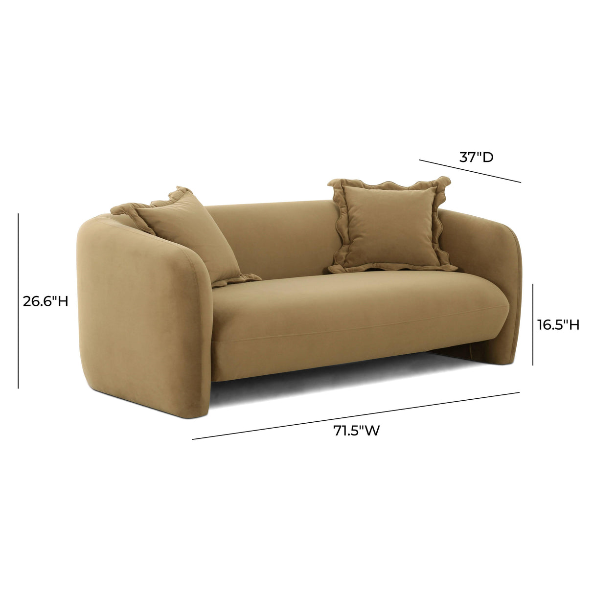 Lou 71.5" Cafe Au Lait Performance Velvet Loveseat