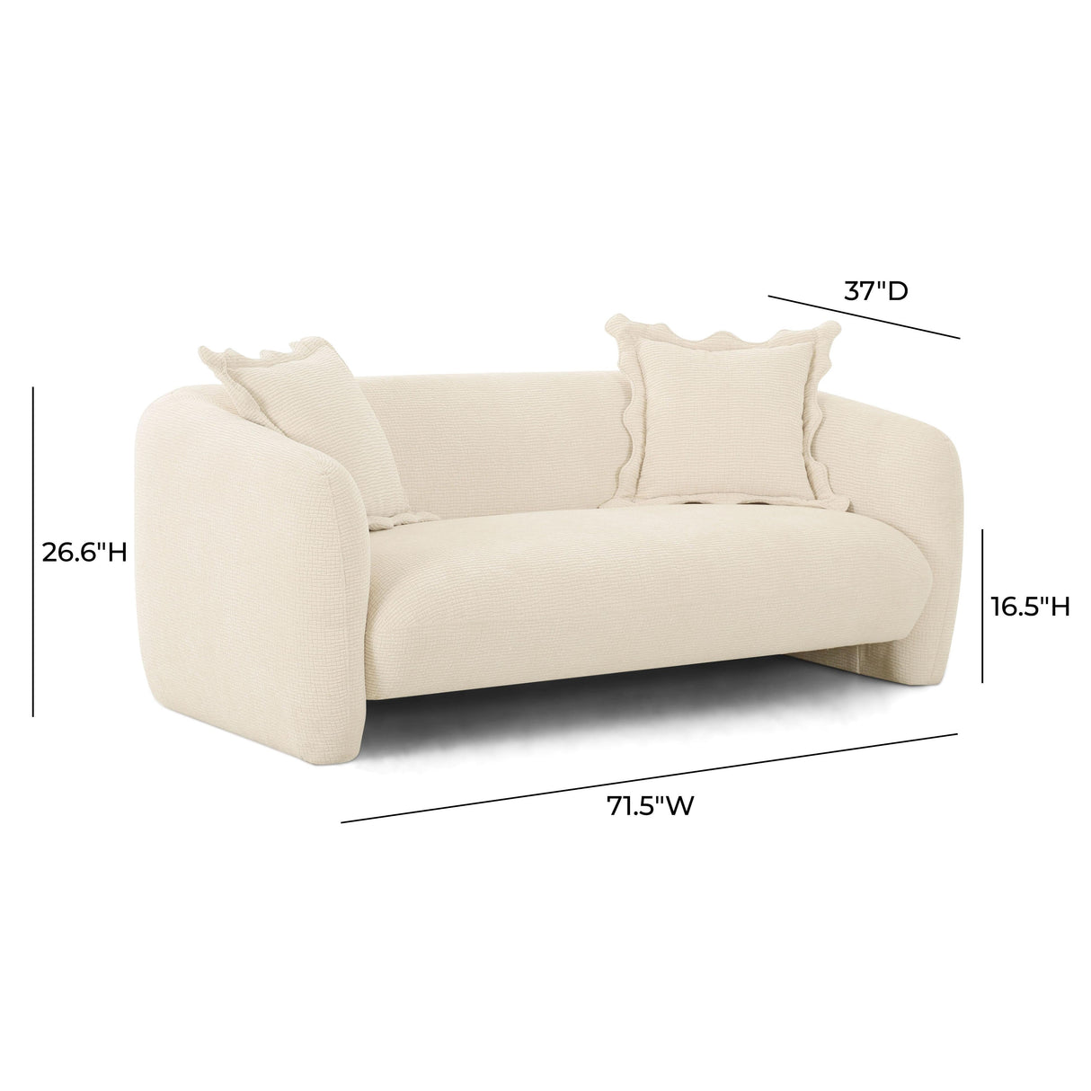 Lou 71.5" Sandstone Textured Fabric Loveseat