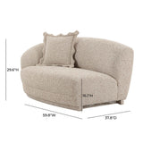 Marion 60" Two-Tone Textured Performance Boucle Loveseat - View 6