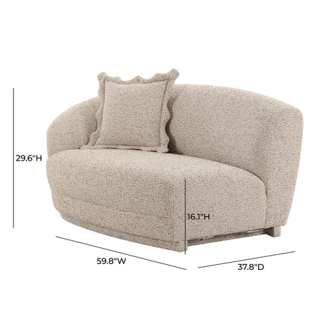 Marion 60" Two-Tone Textured Performance Boucle Loveseat - View 6