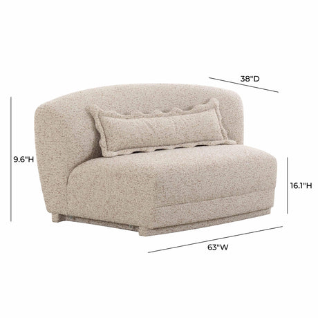 Marion 63" Two-Tone Textured Performance Boucle Armless Loveseat - View 6
