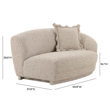 Marion 60" Two-Tone Textured Performance Boucle Loveseat - View 12