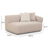 Sylvie 59" Cream Boucle Arm Loveseat