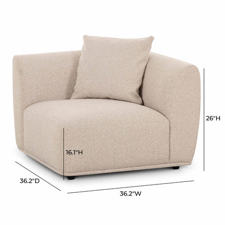Sylvie Cream Performance Boucle Corner Chair - View 5