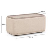 Sylvie Cream Boucle Ottoman Table