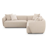 Sylvie 3-Piece Cream Boucle L-Shaped Sectional