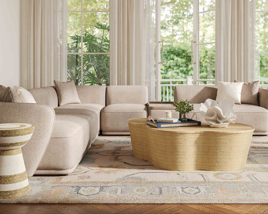 Sylvie 6-Piece Cream Boucle Large Sectional