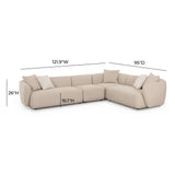 Sylvie 4-Piece Cream Boucle Sectional