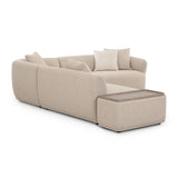 Sylvie 4-Piece Cream Boucle Chaise Sectional