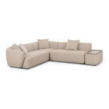 Sylvie 4-Piece Cream Boucle Chaise Sectional