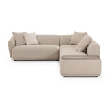 Sylvie 4-Piece Cream Boucle Chaise Sectional