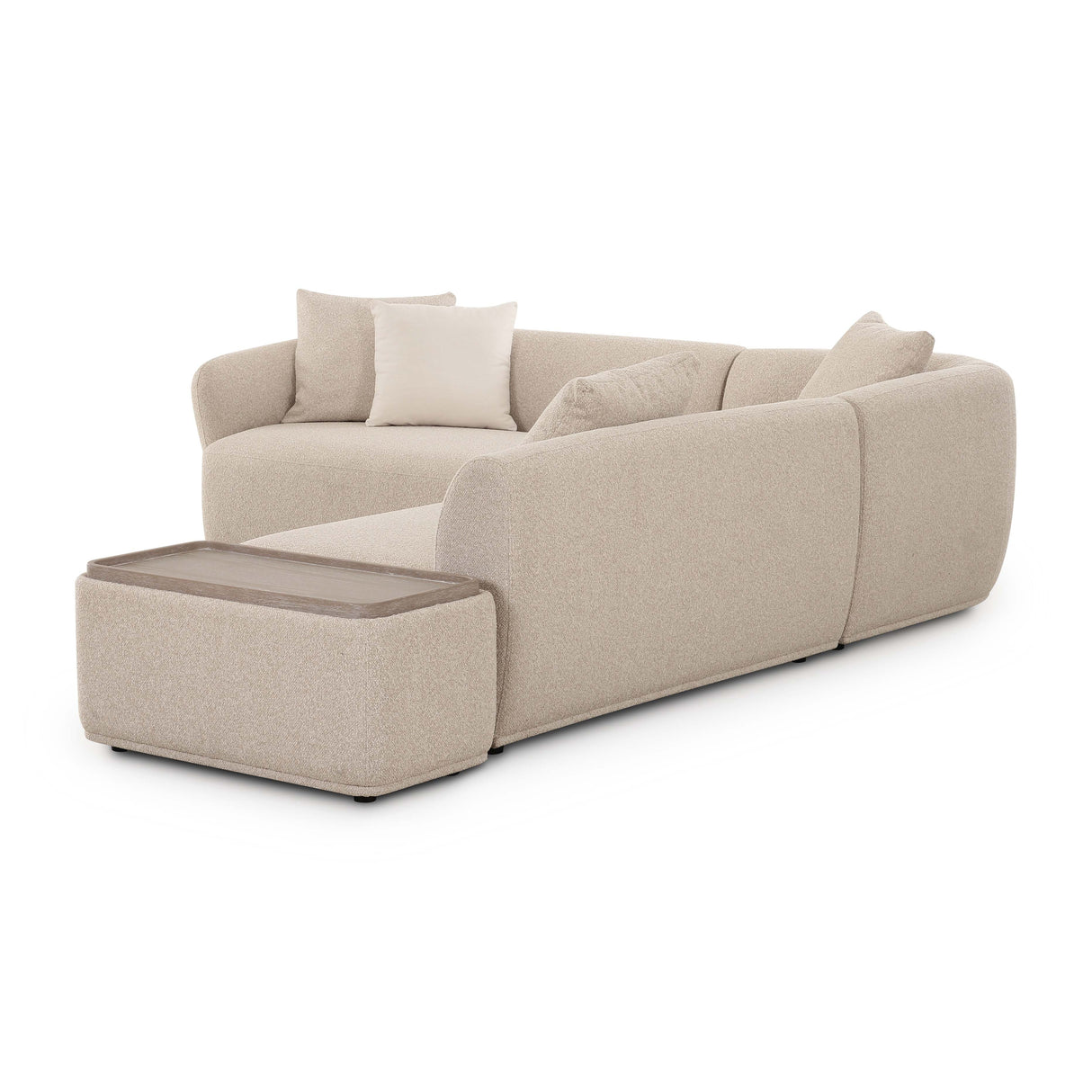 Sylvie 4-Piece Cream Boucle Chaise Sectional