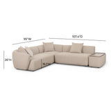 Sylvie 4-Piece Cream Boucle Chaise Sectional