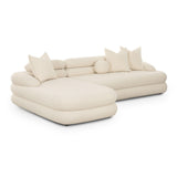 Lulu 2-Piece Cream Boucle L-Shaped Sectional