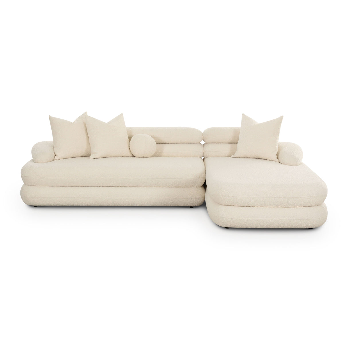 Lulu 2-Piece Cream Boucle L-Shaped Sectional