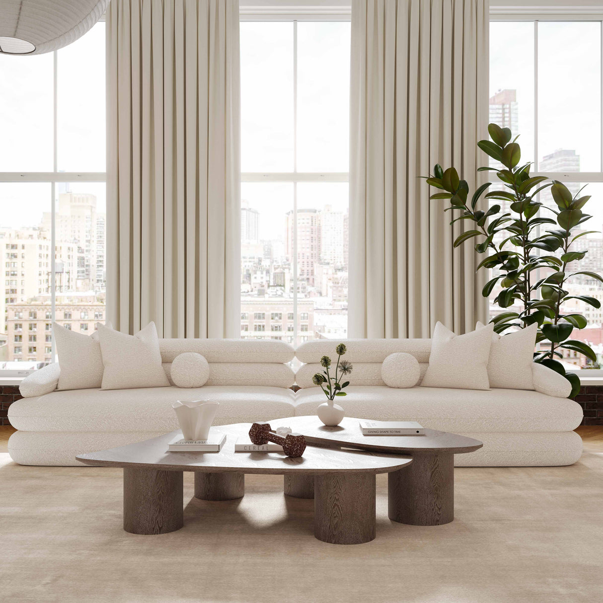 Lulu 141" Cream Boucle Sofa