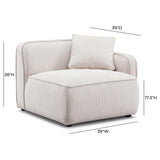 Travie Performance Corduroy Velvet RAF Corner Chair - View 5