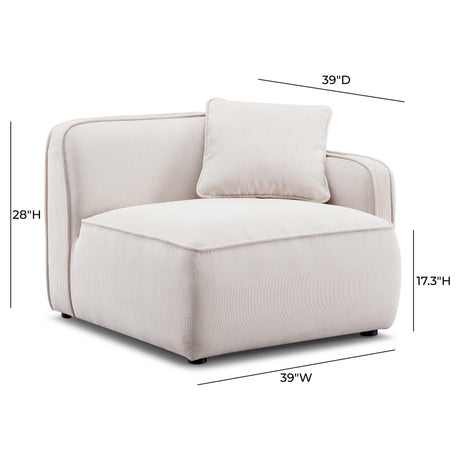 Travie Performance Corduroy Velvet RAF Corner Chair - View 5