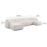 Travie 6-PiecePerformance Corduroy Velvet  Modular U-Sectional