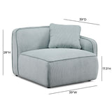 Travie Performance Corduroy Velvet RAF Corner Chair - View 11