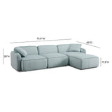 Travie 4-Piece Performance Corduroy Velvet Modular Sectional