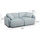 Travie 78" Performance Corduroy Velvet Modular Loveseat