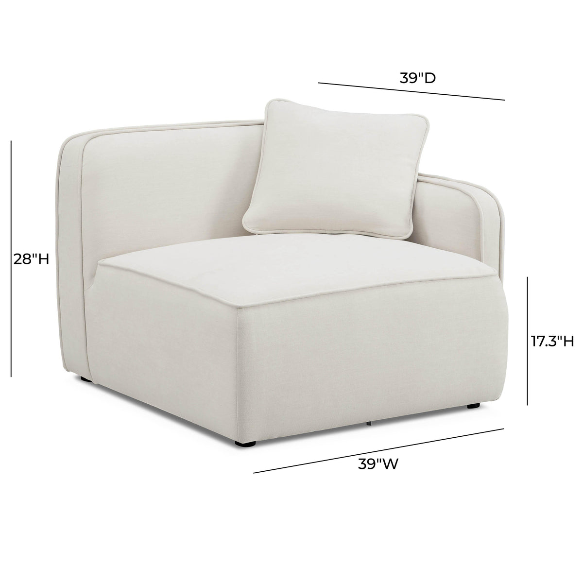 Travie Sand Upcycled Performance Linen RAF Corner Chair - View 5