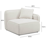 Travie Sand Upcycled Performance Linen RAF Corner Chair - View 5