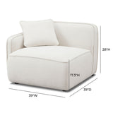 Travie Sand Upcycled Performance Linen LAF Corner Chair - View 5