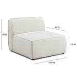 Travie Sand Upcycled Performance Linen Armless Chair - View 4