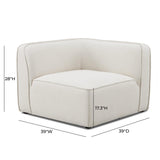 Travie Sand Upcycled Performance Linen Corner Chair - View 4