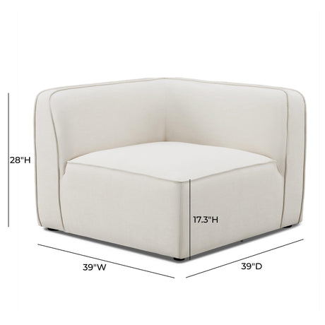 Travie Sand Upcycled Performance Linen Corner Chair - View 4