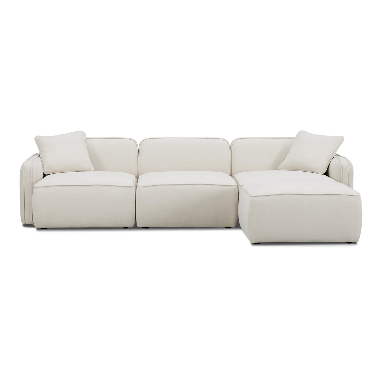 Travie 4-Piece Sand Upcycled Linen Modular Sectional