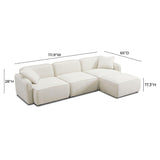Travie 4-Piece Sand Upcycled Linen Modular Sectional