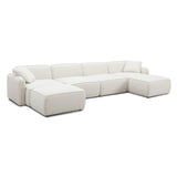 Travie 6-Piece Sand Upcycled Linen Modular U-Sectional