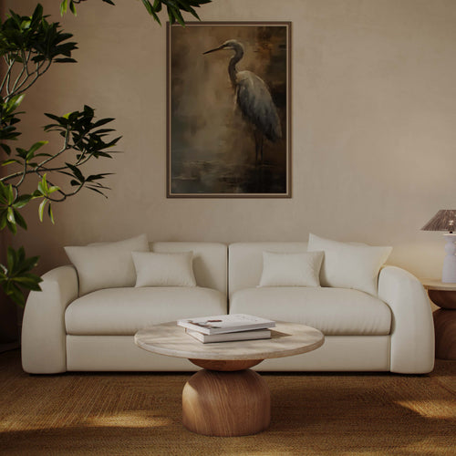 Kourtney 100" Cream Faux Mohair Sofa