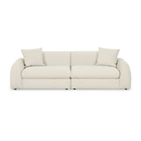 Kourtney 100" Cream Faux Mohair Sofa