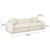 Kourtney 100" Cream Faux Mohair Sofa