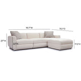 Perry 4-Piece Cream Chenille Modular Sectional