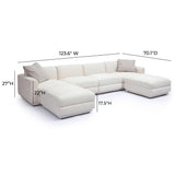 Perry 6-Piece Cream Chenille Modular U-Sectional