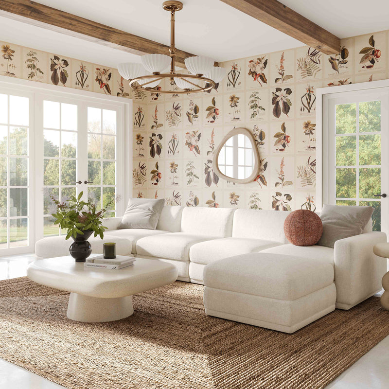 Perry 6-Piece Cream Chenille Modular U-Sectional