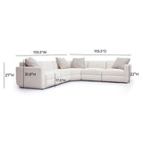 Perry 5-Piece Cream Chenille Modular L-Sectional