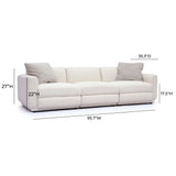 Perry 96" Cream Chenille Modular Sofa