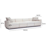 Perry 124" Cream Chenille Modular Long Sofa