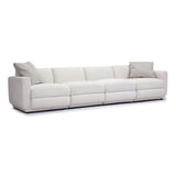 Perry 124" Cream Chenille Modular Long Sofa
