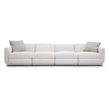 Perry 124" Cream Chenille Modular Long Sofa