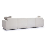 Perry 124" Cream Chenille Modular Long Sofa