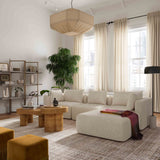 Hangover 4-Piece Heavy Textured Fabric Modular Sectional