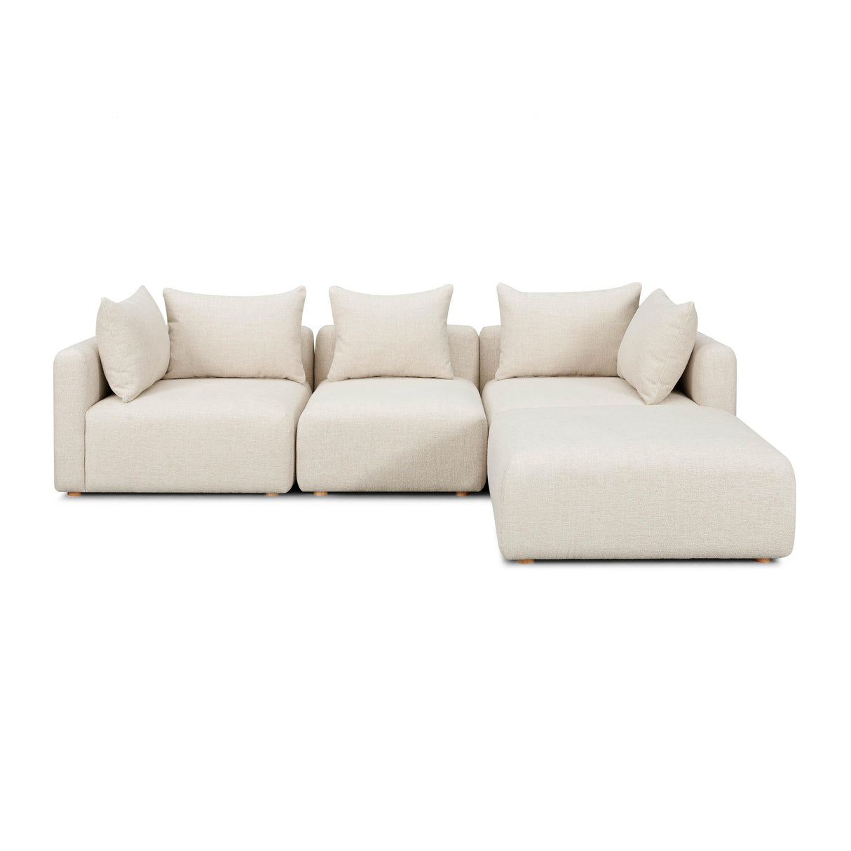 Hangover 4-Piece Heavy Textured Fabric Modular Sectional