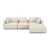 Hangover 4-Piece Heavy Textured Fabric Modular Sectional